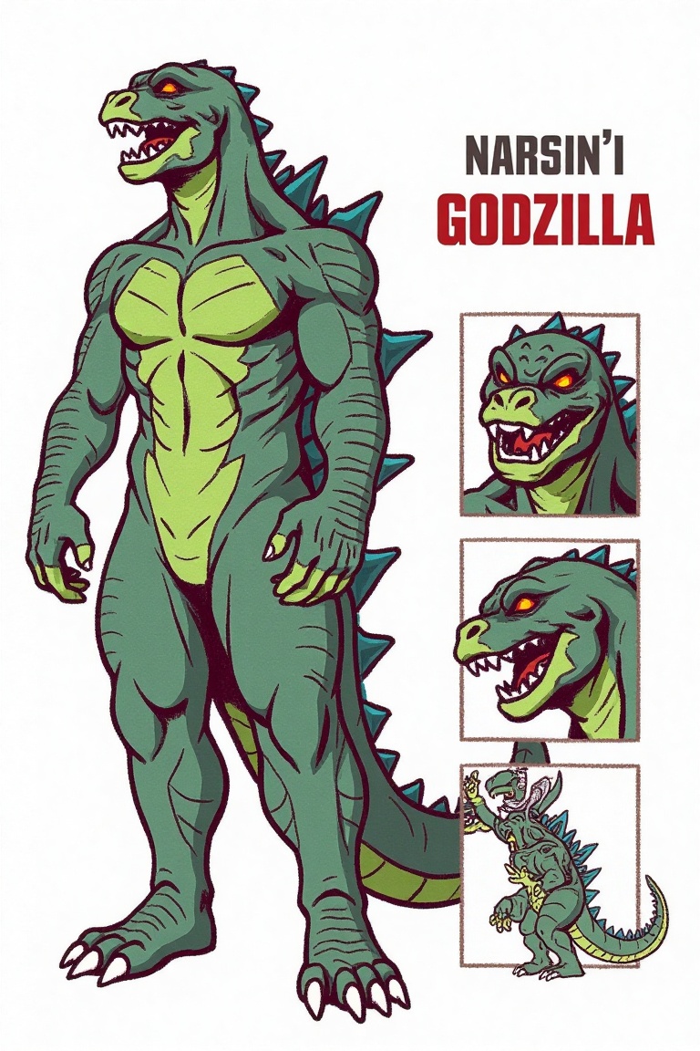 three_smaller_panels_illustration,  This image is a digital drawing featuring a stylized anime-inspired character named go...