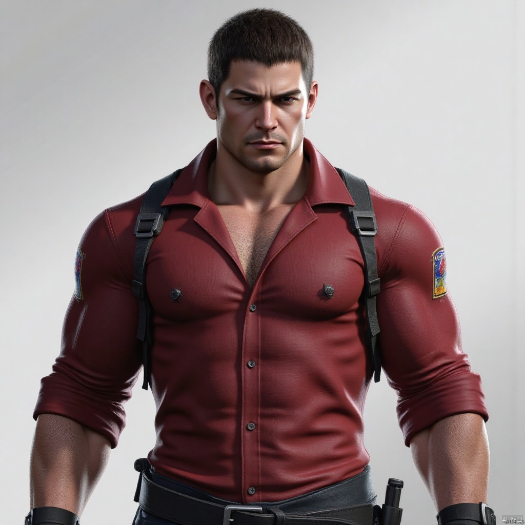 Chris Redfield,solo,1boy,muscular,3D,youth