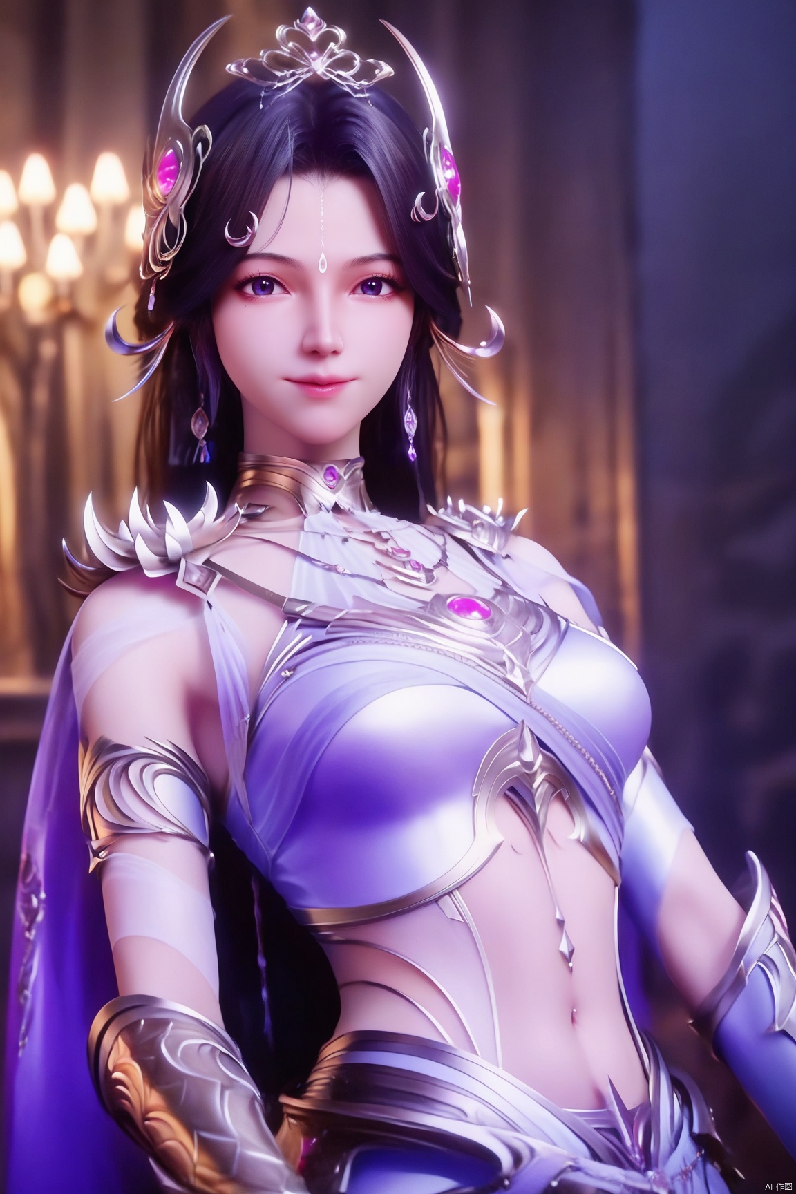 score_9_up,score_8_up,score_7_up,(Masterpiece, Best Quality, Photorealistic, High Resolution, 8K Raw), 
1girl, solo, long hair, smile, black hair, hair ornament, navel, jewelry, upper body, armor, gauntlets, instrument,
pale skin,translucent,realistic,white skin,high detailed skin,(detailed skin:1.1),highly detailed,ultra-high resolution,32K UHD,sharp focus,best-quality,masterpiece,unconventional supreme masterpiece,masterful details,