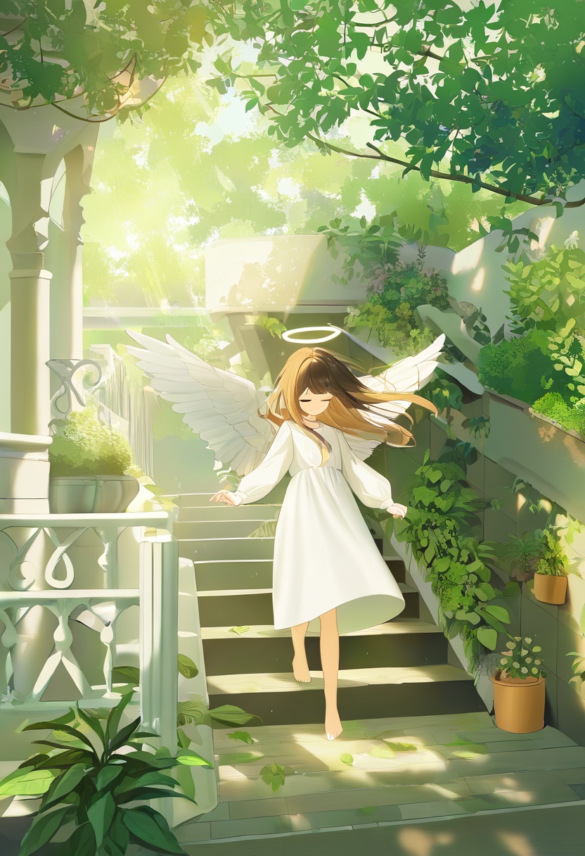1girl,  halo,  plant on Tensor.Art