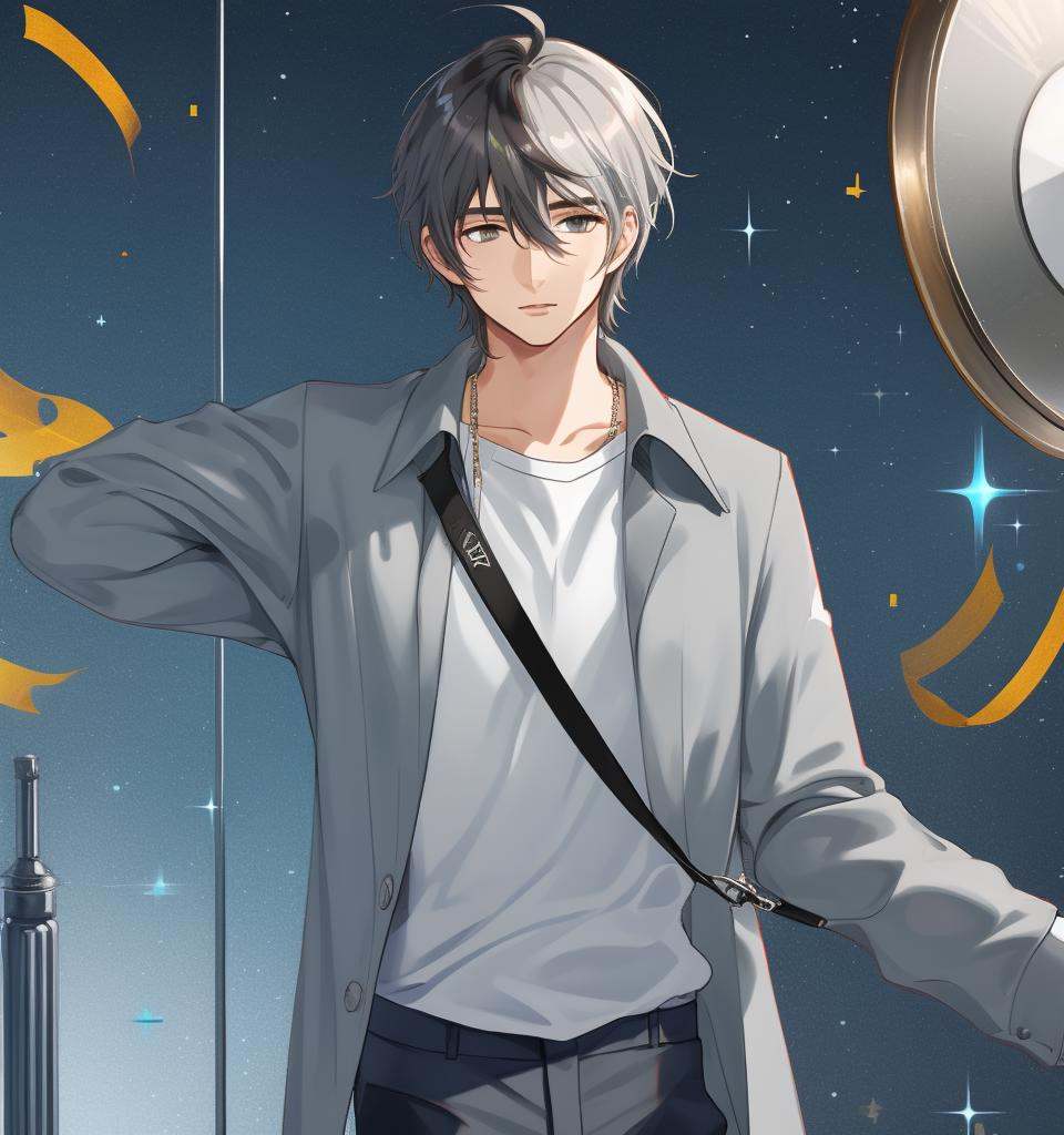 1boy,score_7_up,{solo:10},{best quality},grey hair:0.1,a man,
