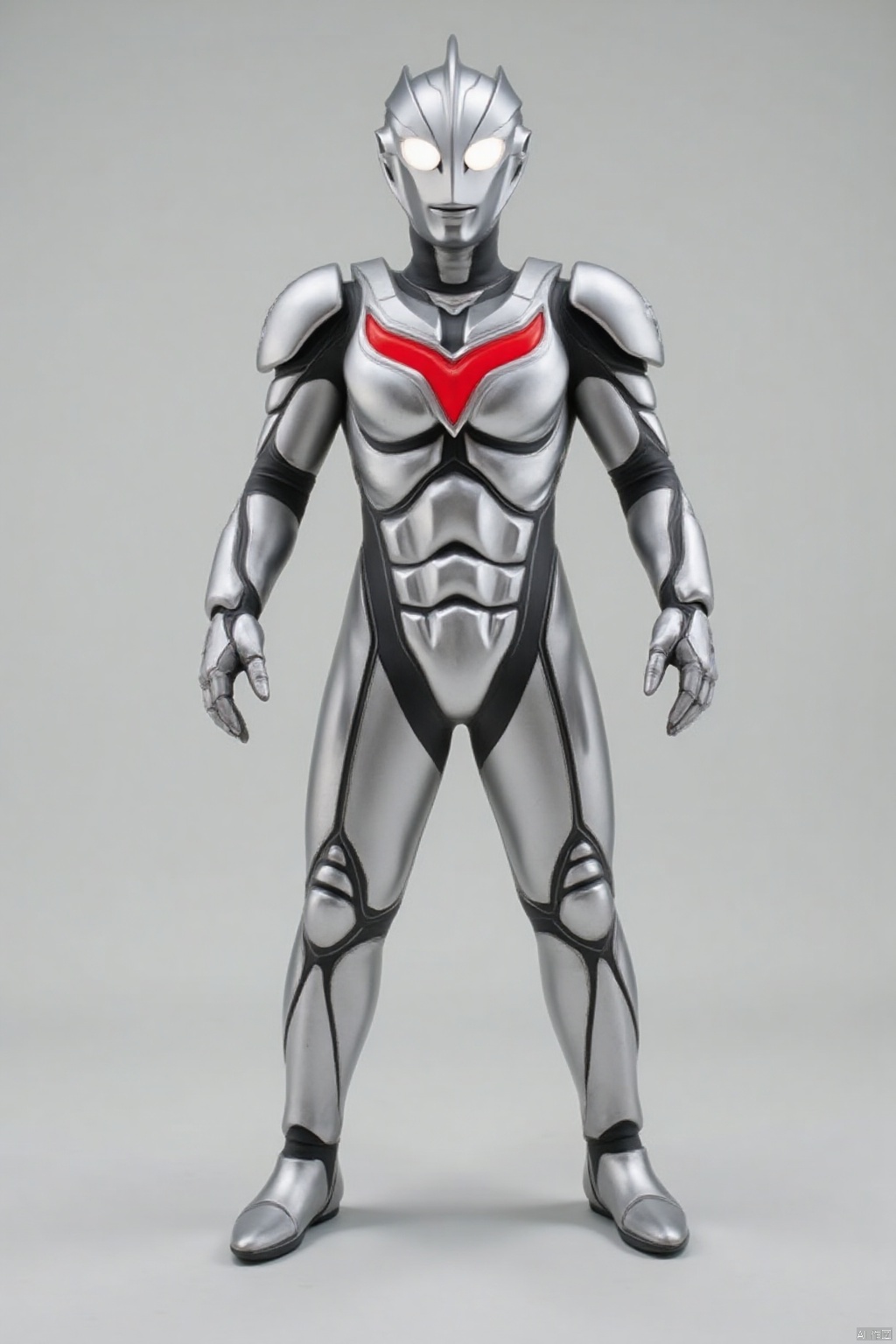 (grey background:1.2),(SOLO:1.4),outline,simple background,(((,standing,looking at viewer,arms at side))),,ultraman,bodysuit,gloves,legwear,boots,cover,mask,plugsuit,armor,bodysuit,pattern on body,tight-fitting,helmet,leather suit,latex,tokusatsu,no humans,science fiction,hard mask,no smile,no eyes,no nose,solo,rubber bodysuit with line,alien,