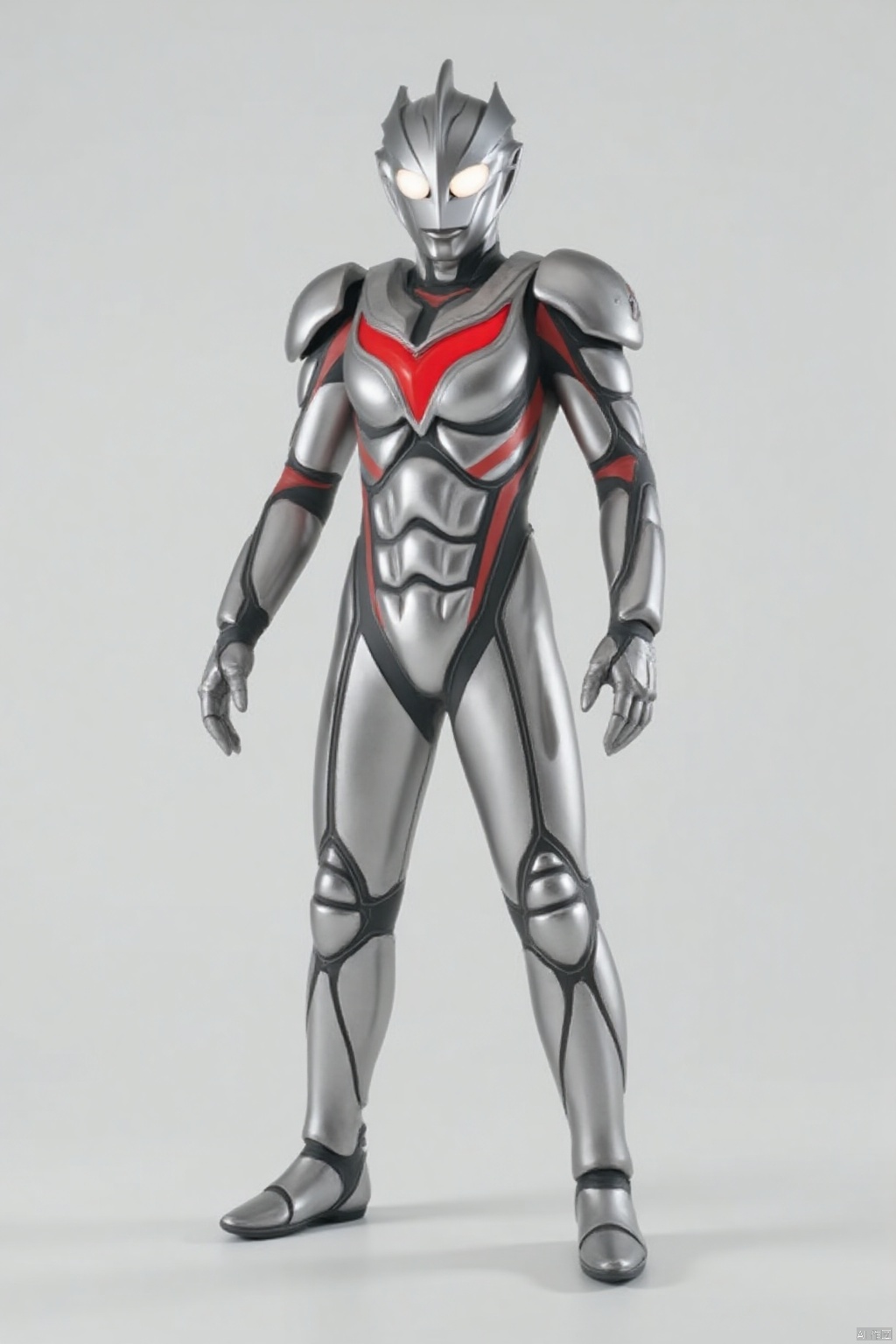 (grey background:1.2),(SOLO:1.4),outline,simple background,(((,standing,looking at viewer,arms at side))),,ultraman,bodysuit,gloves,legwear,boots,cover,mask,plugsuit,armor,bodysuit,red pattern on body,tight-fitting,helmet,leather suit,latex,tokusatsu,no humans,science fiction,hard mask,no smile,no eyes,no nose,solo,rubber bodysuit with red line,alien,