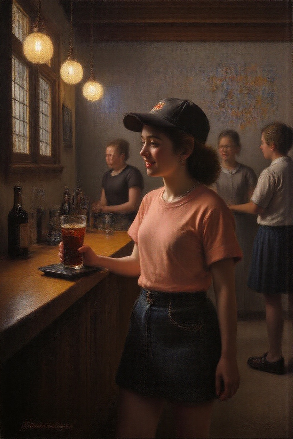 janver1 painting The air buzzes with the energy of a busy bar,  a mix of music,  conversation on Tensor.Art