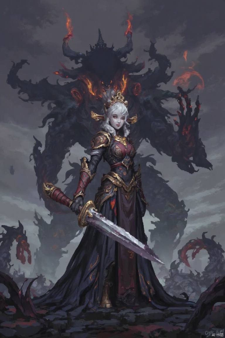 Pixel style,1girl,Giant God Fear