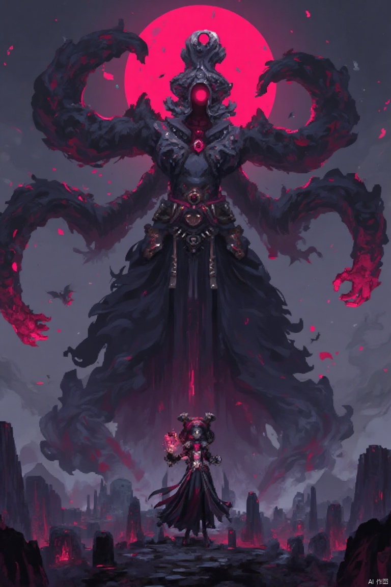 Pixel style,1girl,Giant God Fear
