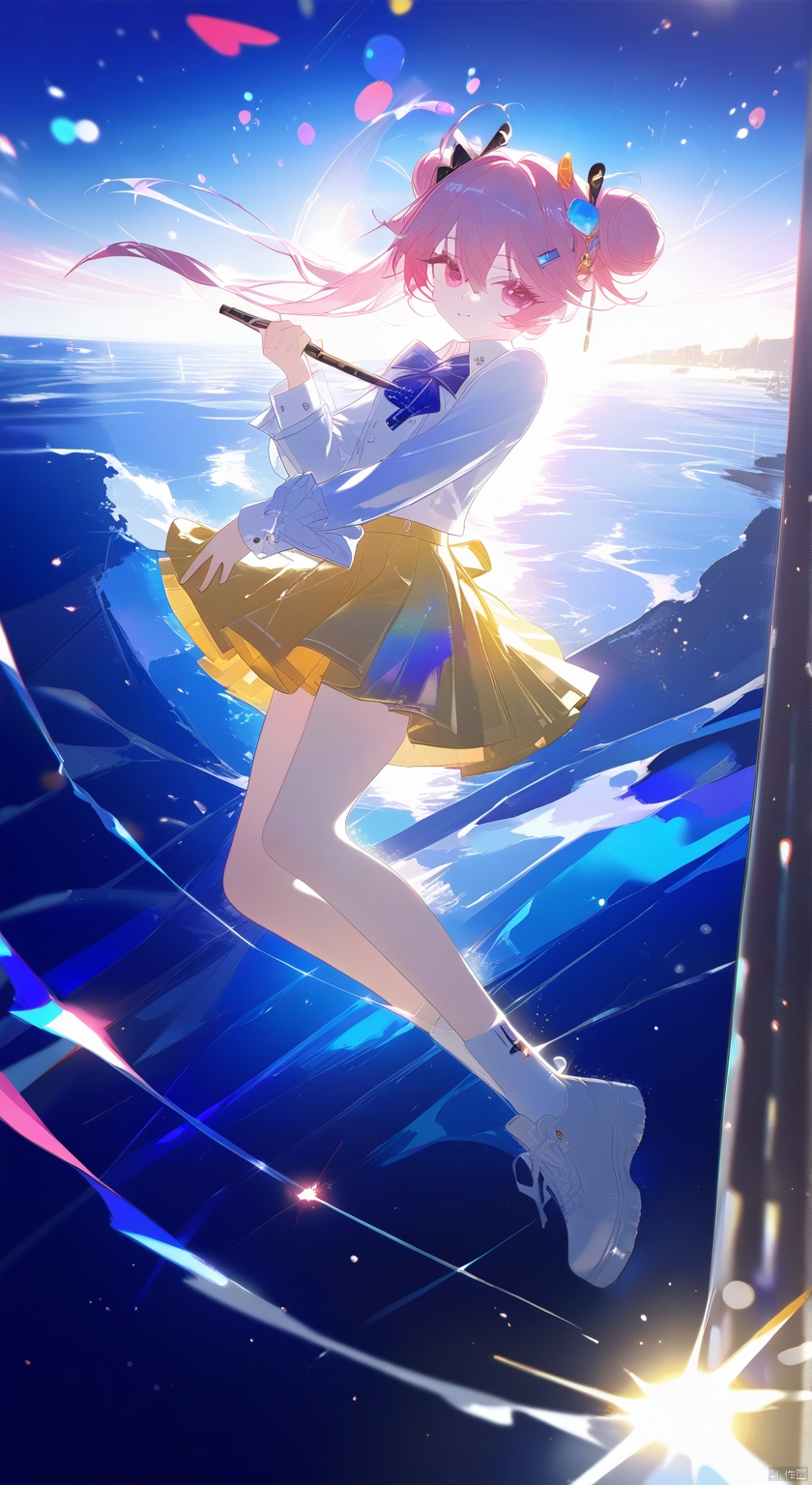 1girl, solo, looking at viewer, bangs, skirt, shirt, hair ornament, long sleeves, holding, sitting, pink hair, socks, hairclip, pink eyes, hair bun, blurry, double bun, from above, stuffed toy, blurry foreground, yellow skirt, train interior, yellow shorts ,
eye trail,backlighting,depth of field,(Floating hair),light particles,lens flare, (Colorful eyes), (artist:quasarcake:0.8),extreme aesthetic,(wlop:0.6),honjou honjou raita,lack,rella, wanke, raita,lack,rella ,wanke,masterpiece,best quality,good quality,newest,year 2024,year 2023,very aesthetic,absurdres,Visual impact,A shot with tension, ultra-high resolution,32K UHD,sharp focus,best quality,masterpiece,Emotionalization,unconventional supreme masterpiece,masterful details,temperate atmosphere,with a high end texture,in the style of fashion photography, (Visual impact:1.2),giving the poster a dynamic and visually striking appearance,impactful picture,offcial art,colorful,splash of color,movie perspective, masterpiece,best quality,amazing quality,very aesthetic,absurdres,best quality,newest,Furina