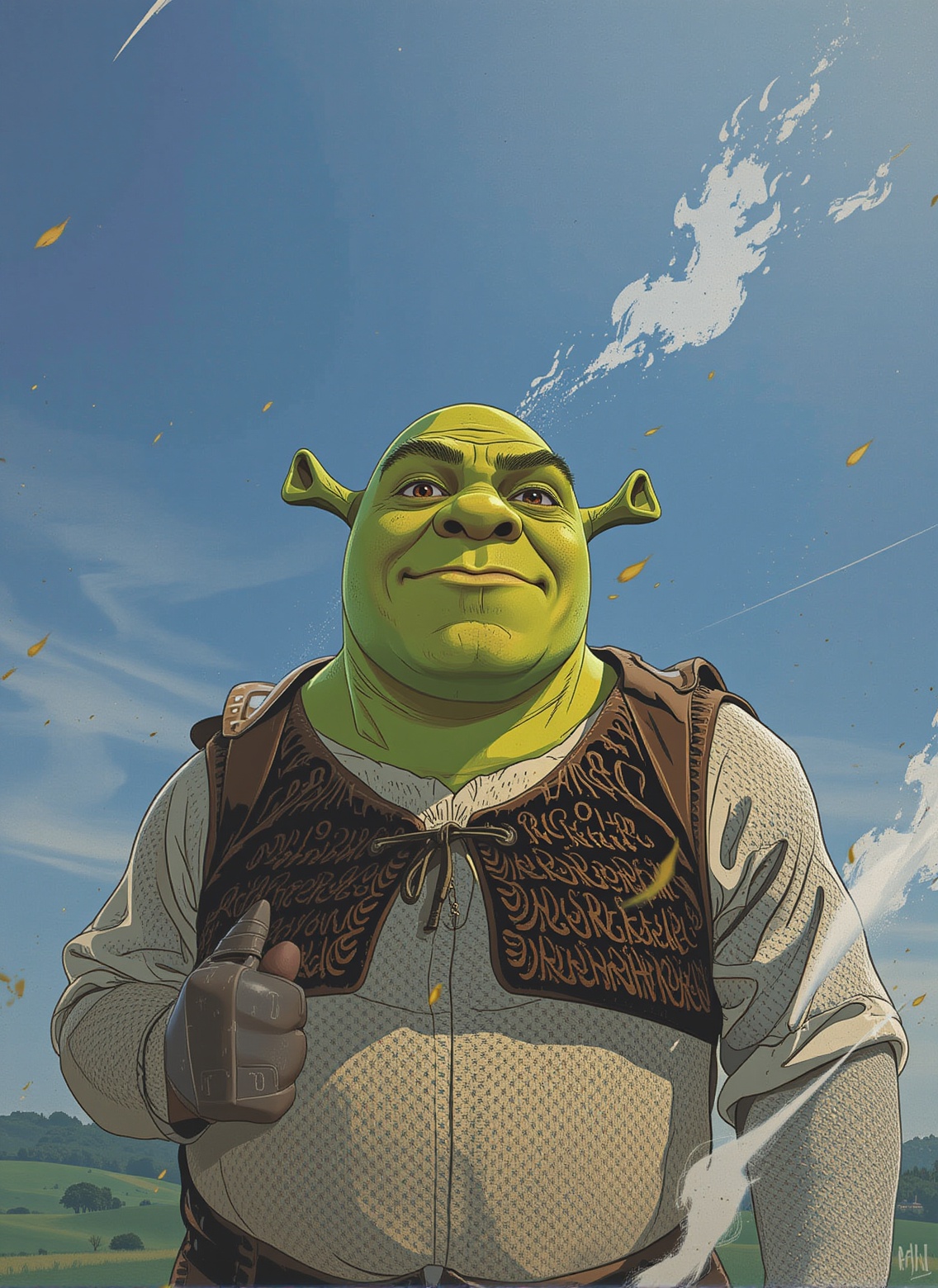 breathtaking pavsok Style artwork of Shrek,  Blonde hair, on Tensor.Art