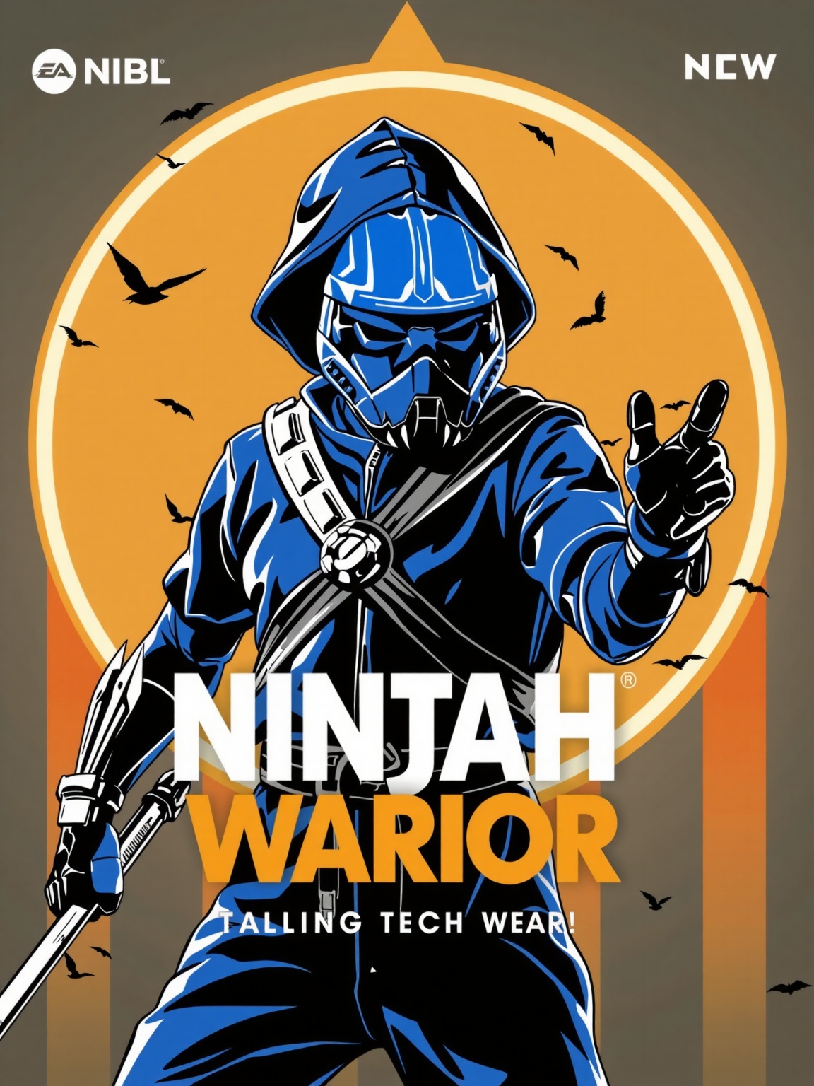 Videogame loading screen of a ninja warior wearing tech-wear on Tensor.Art