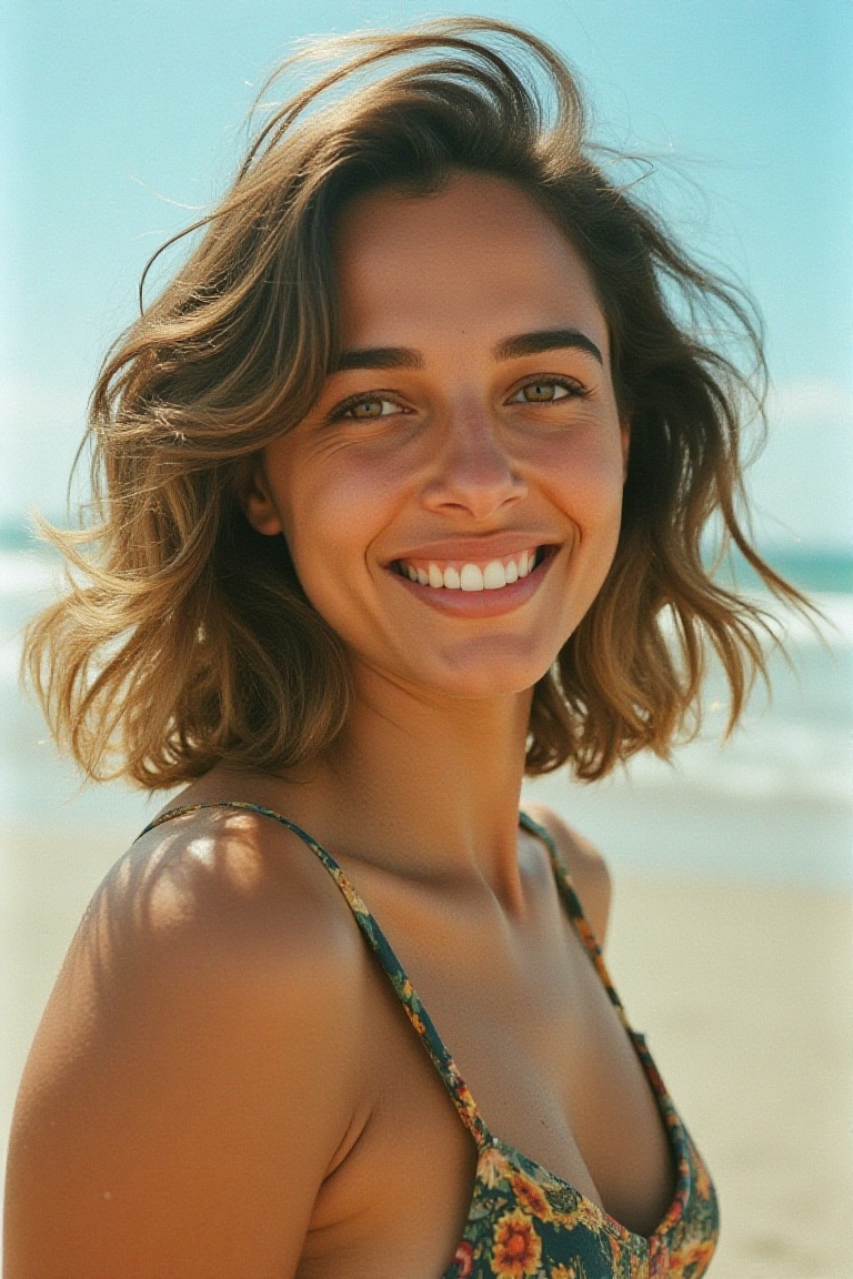Analog kodak Photo of naomisflx,  a woman wearing a cute top,  outdoor on Tensor.Art