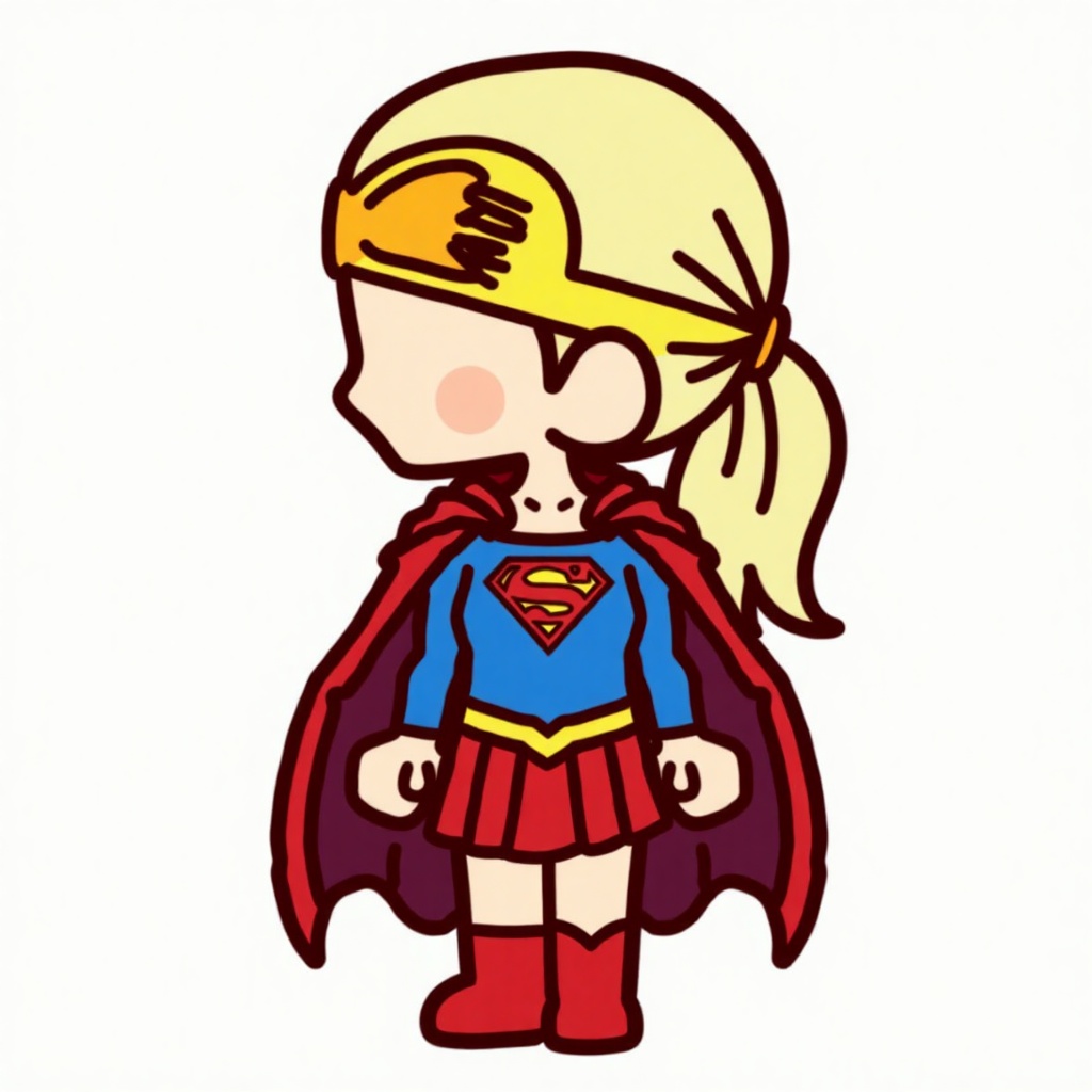 chibi_style,  cartoon drawing of the supergirl on Tensor.Art