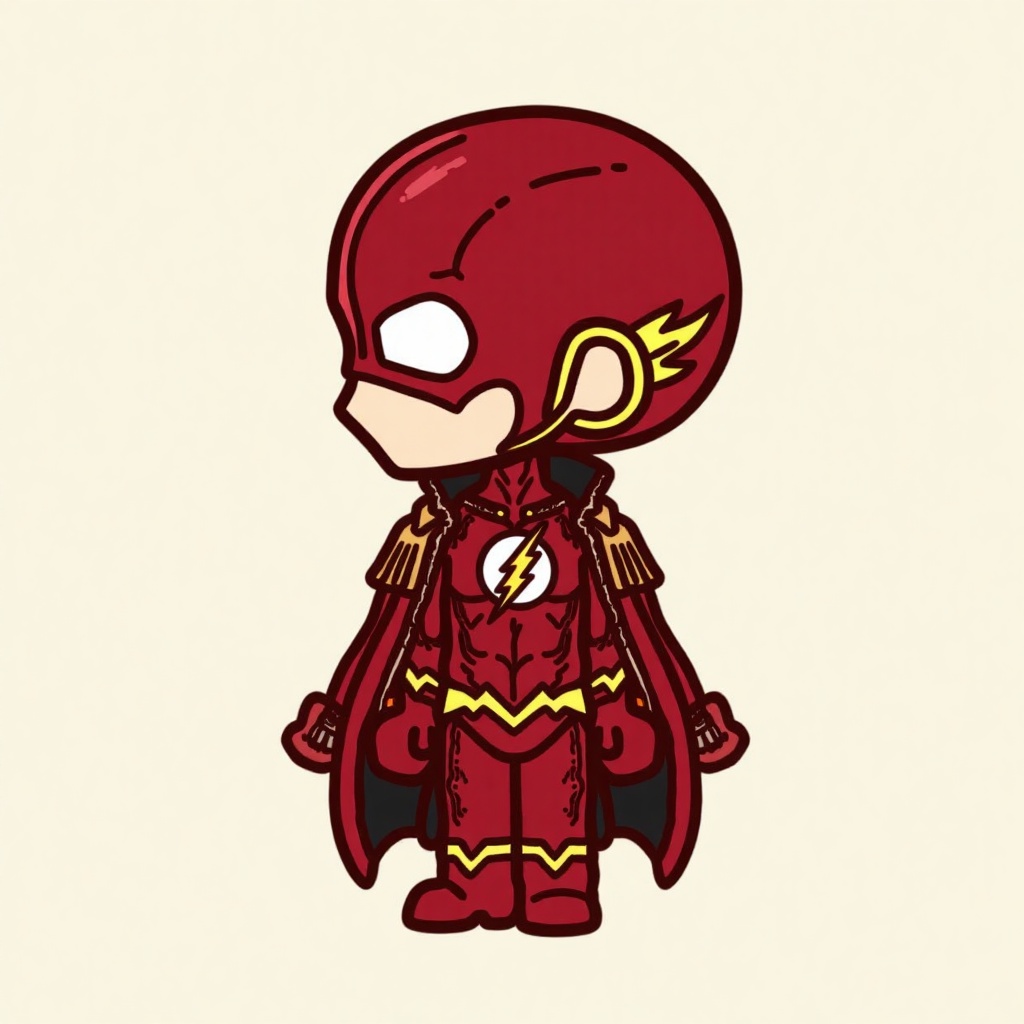chibi_style,  cartoon drawing of the flash,  wearing coat on Tensor.Art