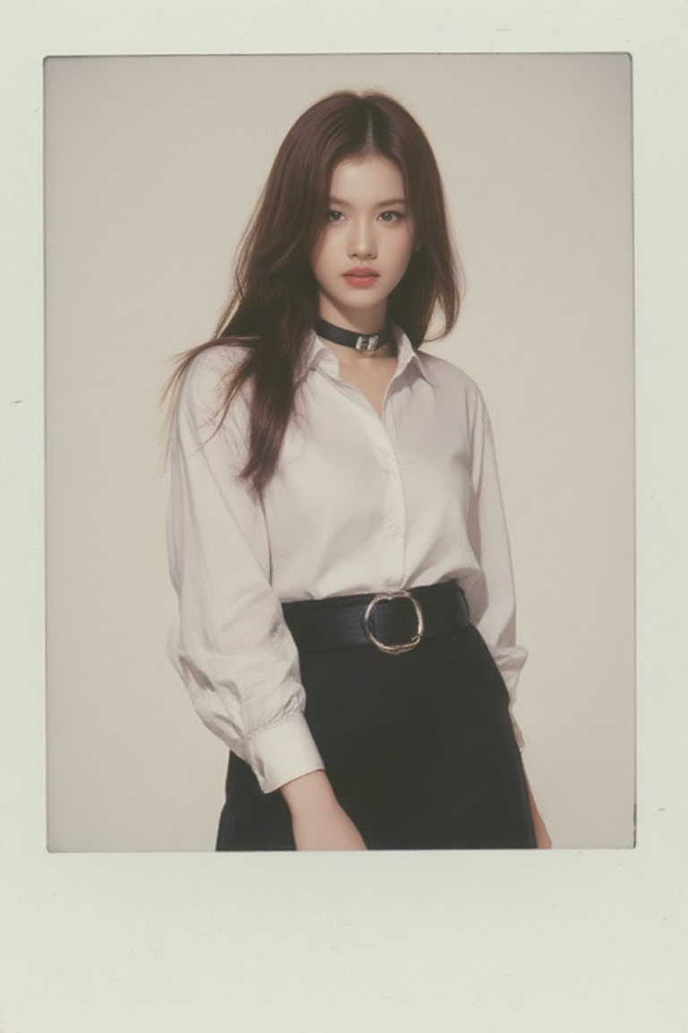 polaroid photo,  hip up,  looking at viewer on Tensor.Art