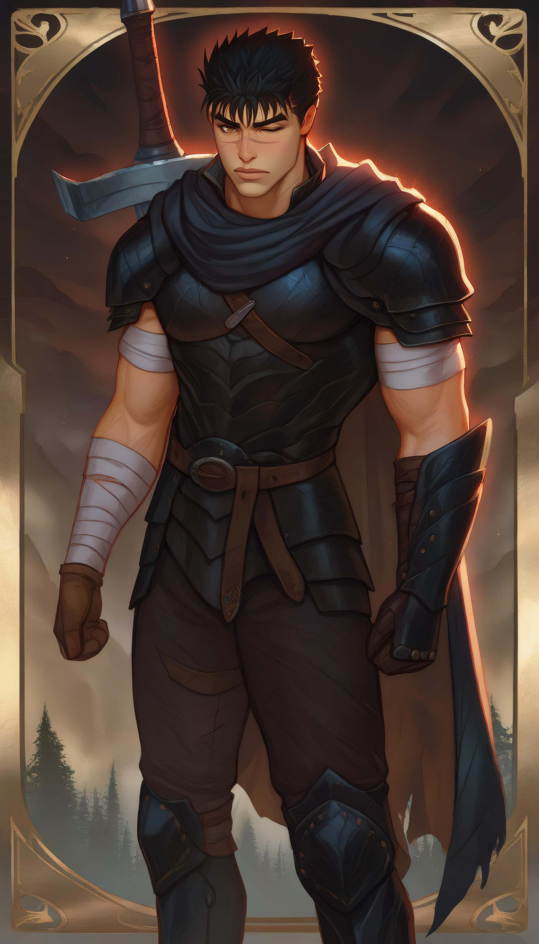 mature male,  (guts \(berserk\),  dragonslayer \(sword\)) on Tensor.Art