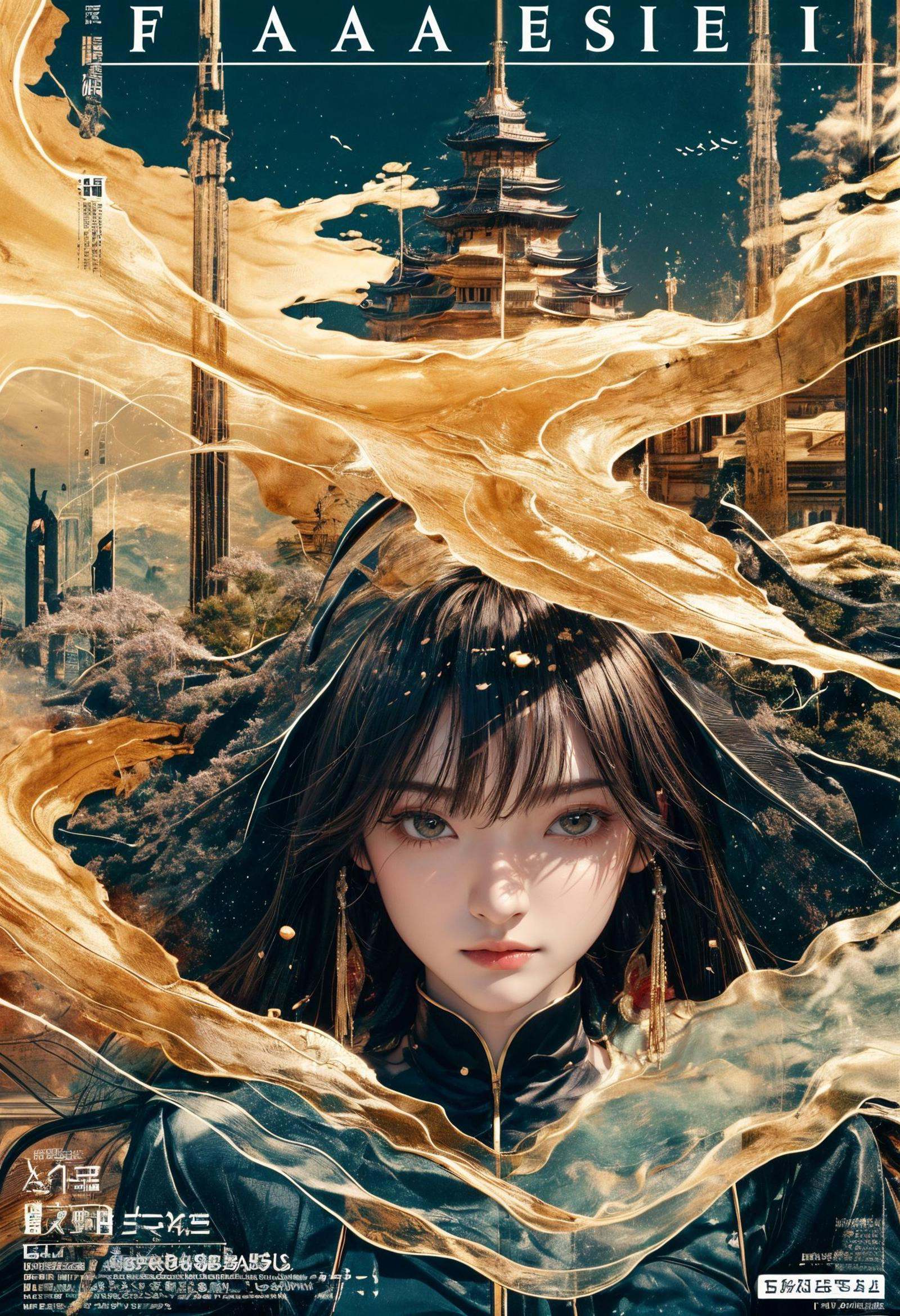 best quality,official art,beautiful and aesthetic:1.2),(fractal art:1.2),offcial art,colorful,Colorful background,splash of color,movie perspective,advertising style,magazine cover,32K,extremely detailed,photography,Amazing,finely detailed,best quality,ultra high res,The color palette is mainly dark with splashes of vibrant colors,giving the poster a dynamic and visually striking appearance,tachi-e (magazine:1.3),(cover-style:1.3),colorful,orient inspired,sky,<lora:绪儿-东方灵韵xuer orient inspired:0.8>,<lora:add_detail:0.8>,<lora:SDXLrender_v2.0:1>,