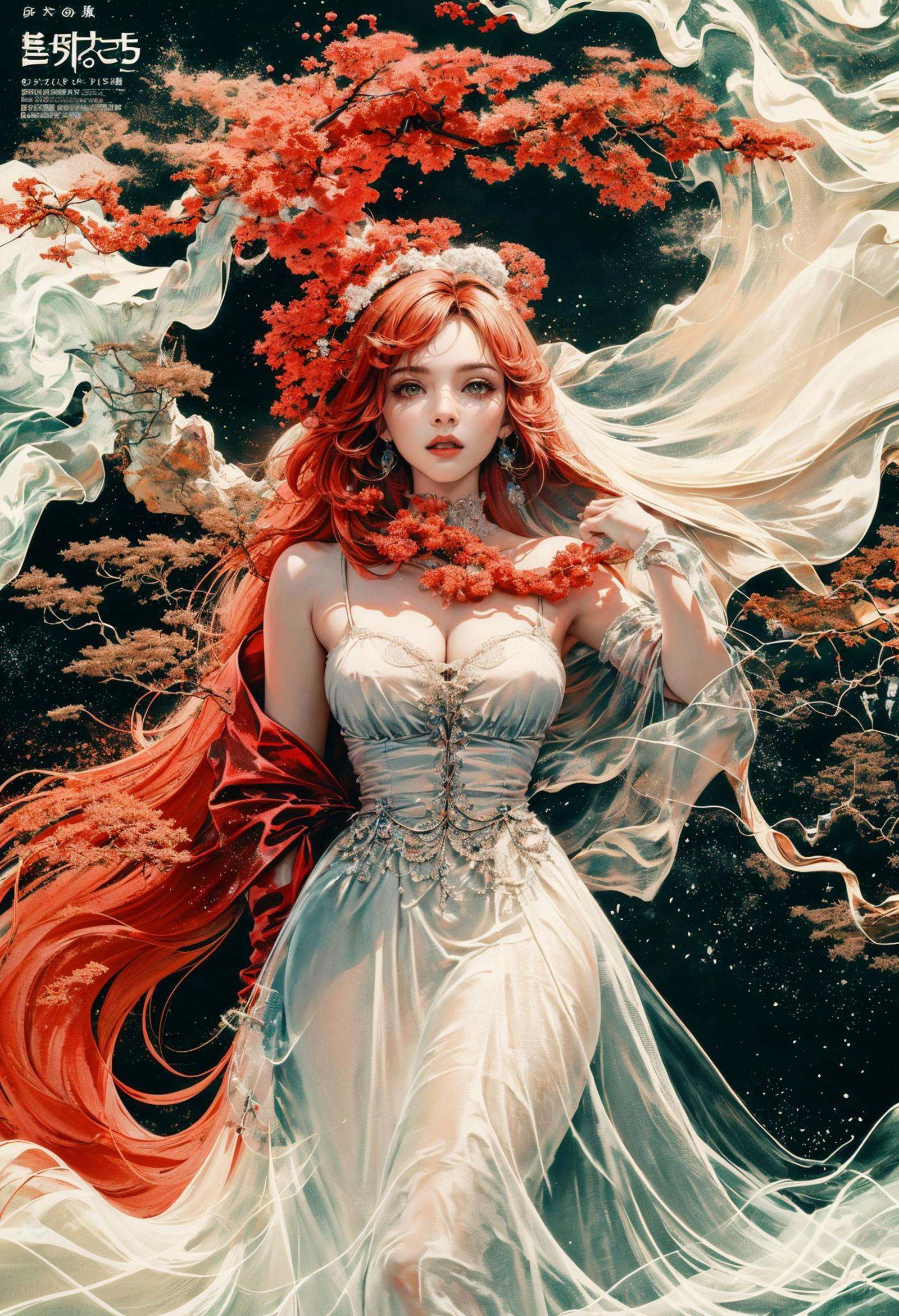 best quality,official art,beautiful and aesthetic:1.2),(fractal art:1.2),offcial art,colorful,Colorful background,splash of color,movie perspective,advertising style,magazine cover,32K,extremely detailed,photography,Amazing,finely detailed,best quality,ultra high res,The color palette is mainly dark with splashes of vibrant colors,giving the poster a dynamic and visually striking appearance,tachi-e (magazine:1.3),(cover-style:1.3),colorful,orient inspired,sky,<lora:绪儿-东方灵韵xuer orient inspired:0.8>,