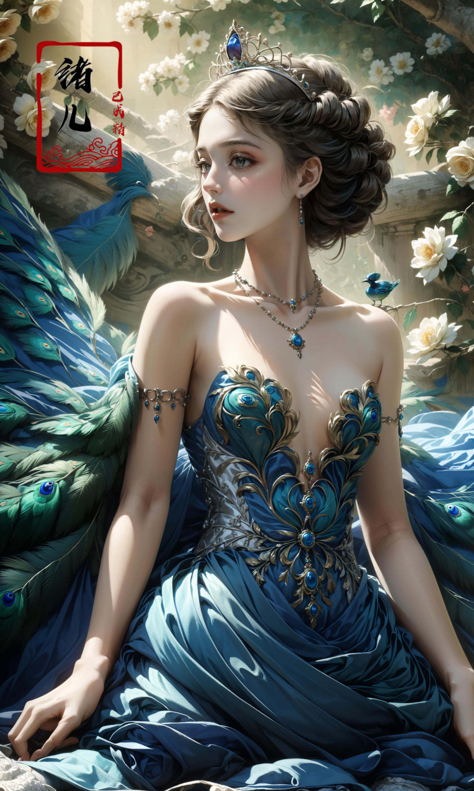 1girl,  solo,  flower by B站绪儿已成精 on Tensor.Art