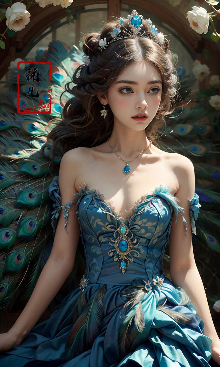 绪儿-孔雀公主xuer peacock feather by B站绪儿已成精 on Tensor.Art