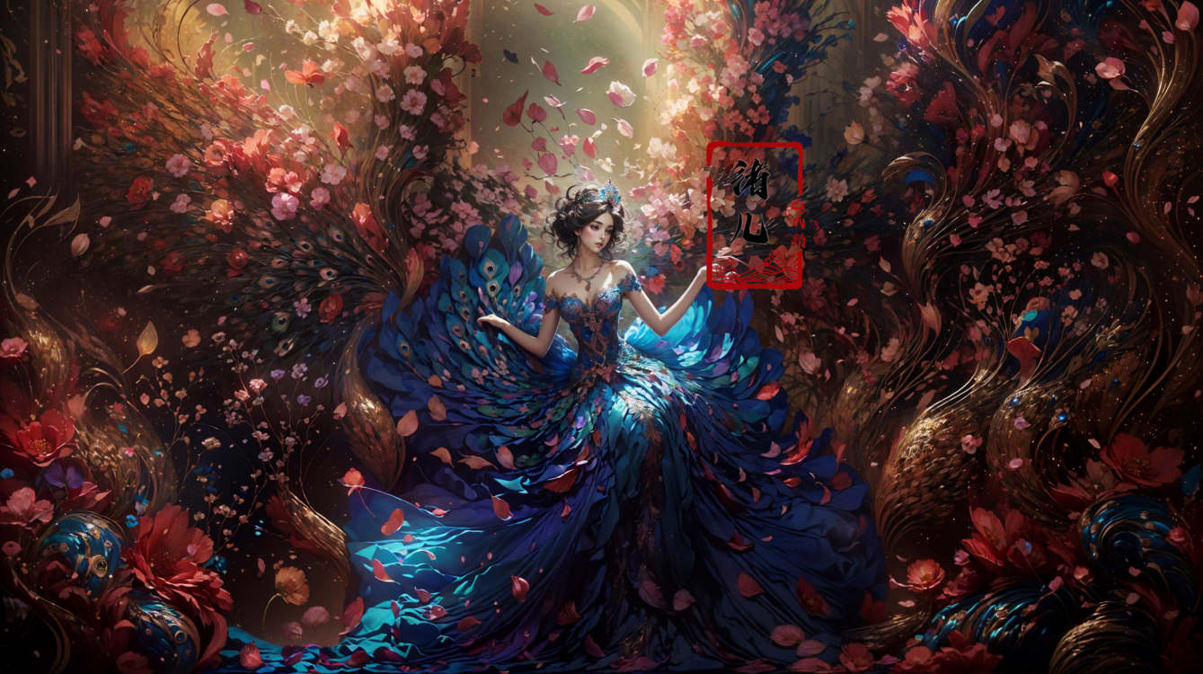 绪儿-孔雀公主xuer peacock feather by B站绪儿已成精 on Tensor.Art