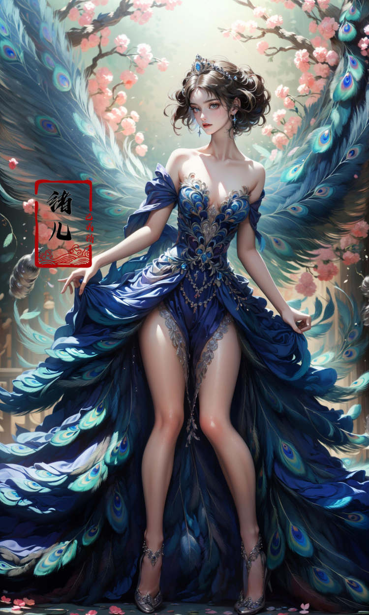 绪儿-孔雀公主xuer peacock feather by B站绪儿已成精 on Tensor.Art