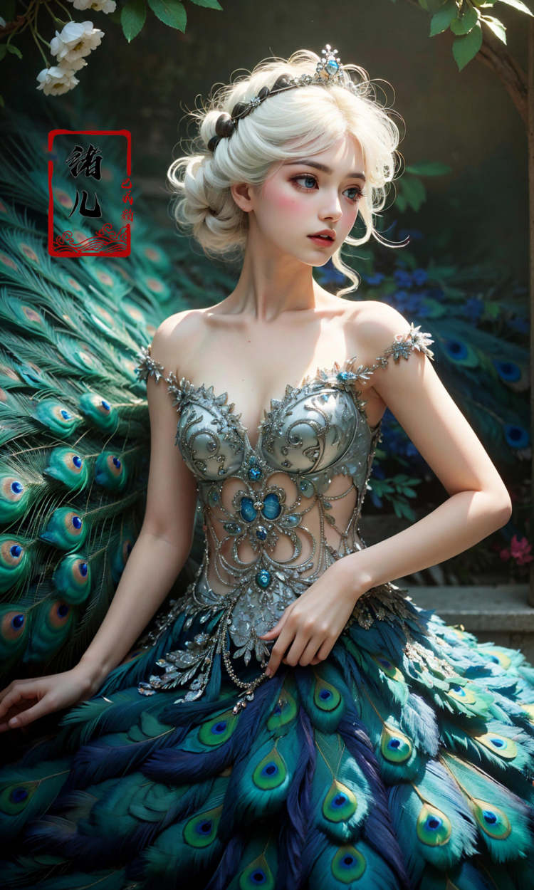 绪儿-孔雀公主xuer peacock feather by B站绪儿已成精 on Tensor.Art