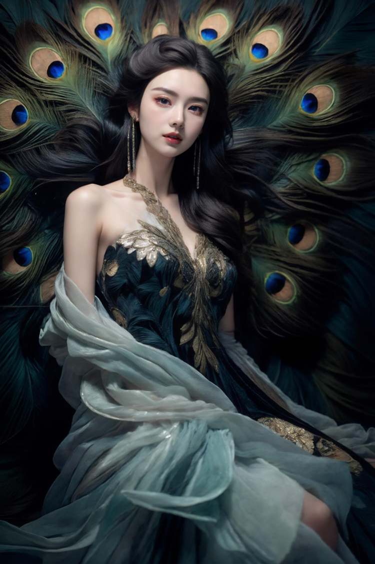 绪儿-孔雀公主xuer peacock feather by B站绪儿已成精 on Tensor.Art