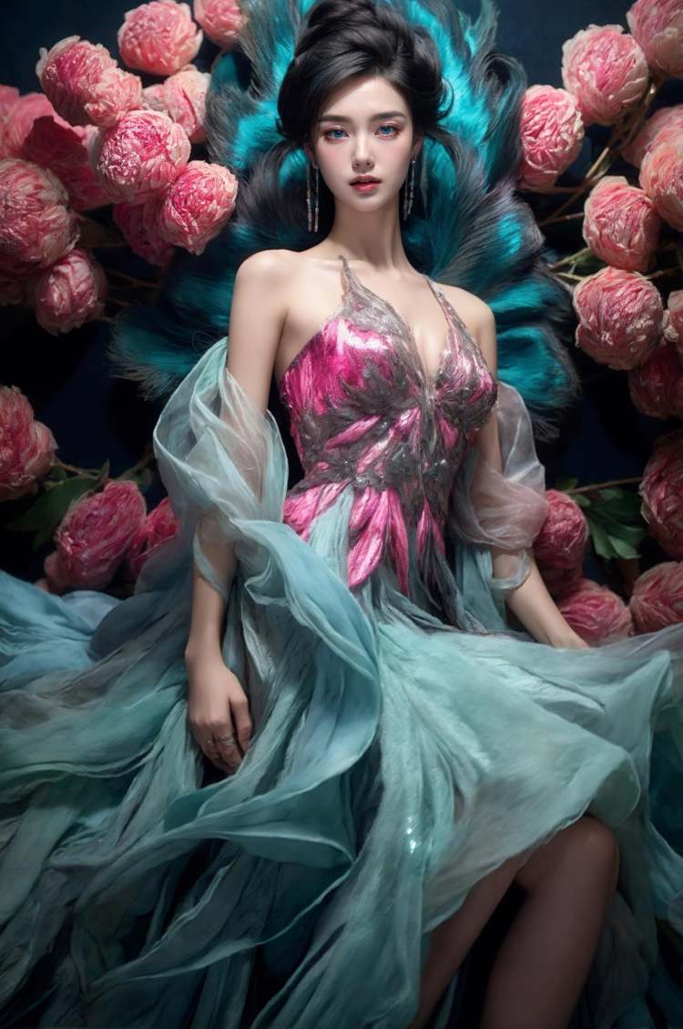 绪儿-孔雀公主xuer peacock feather by B站绪儿已成精 on Tensor.Art