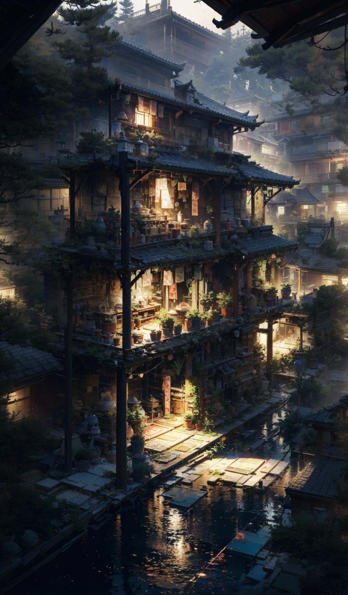 xuer house,<lora:绪儿-日式建筑背景V2 xuer house:0.8>