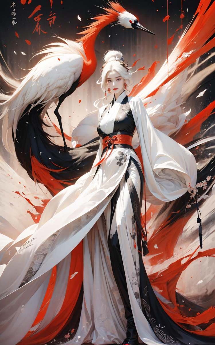 绪儿-鹤Red crowned crane by B站绪儿已成精 on Tensor.Art
