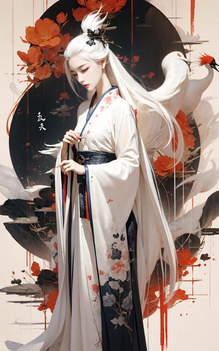 绪儿-鹤Red crowned crane by B站绪儿已成精 on Tensor.Art