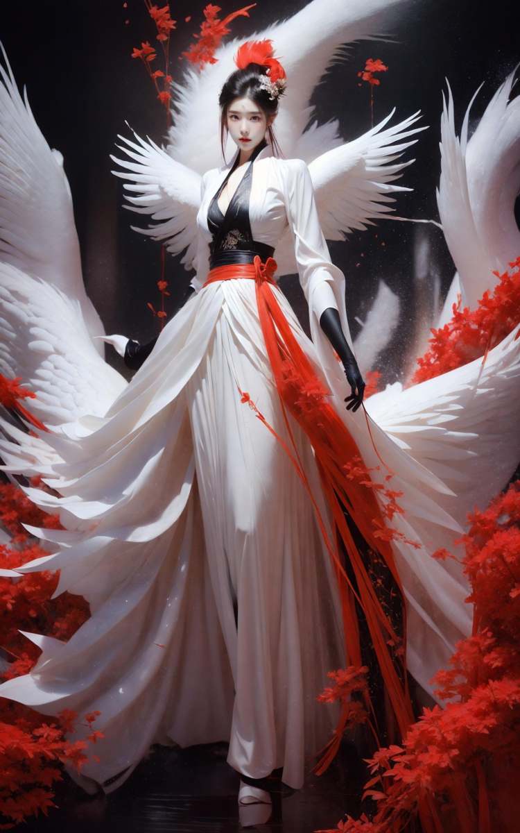 绪儿-鹤Red crowned crane by B站绪儿已成精 on Tensor.Art