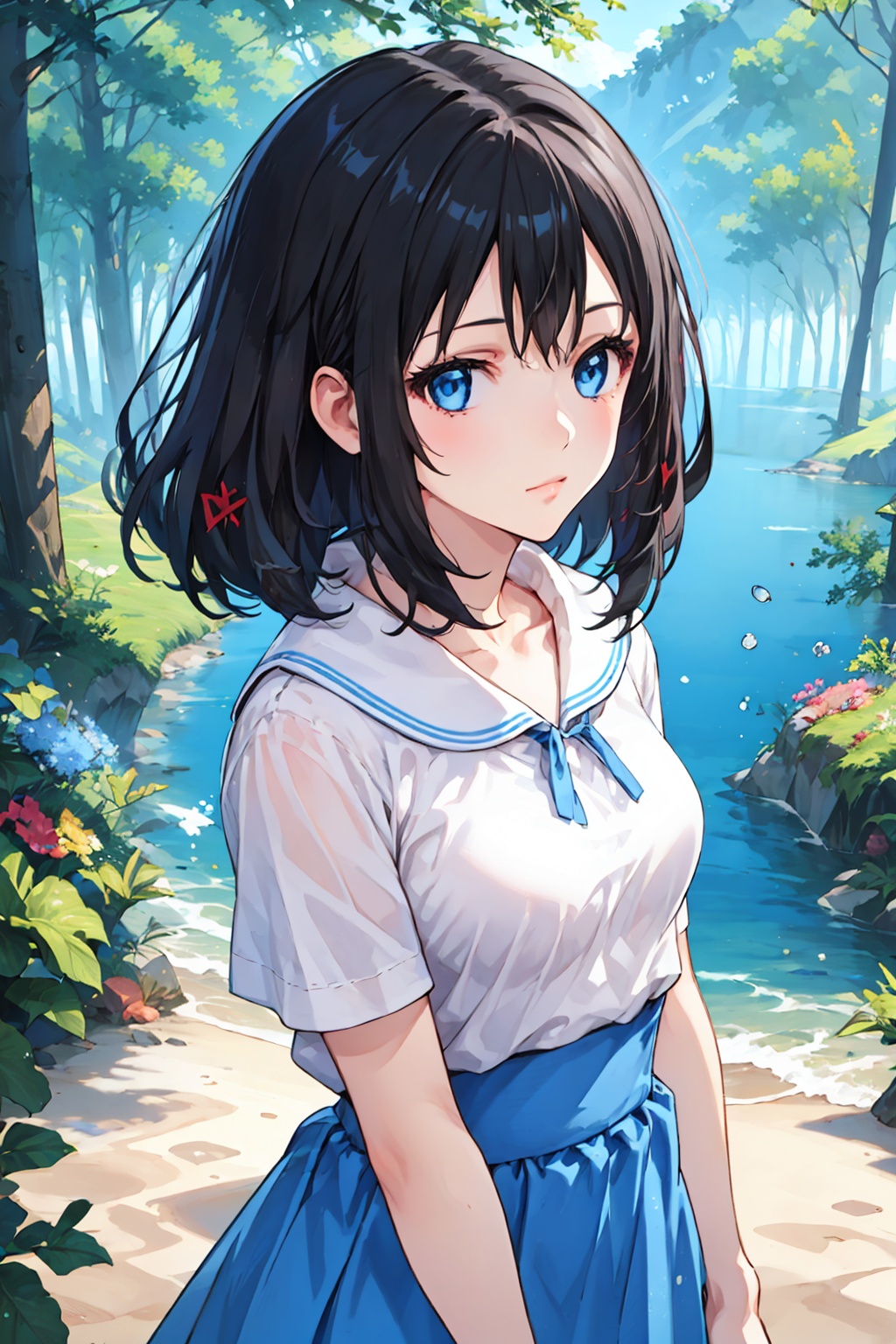 1girl,  solo,  blue eyes on Tensor.Art