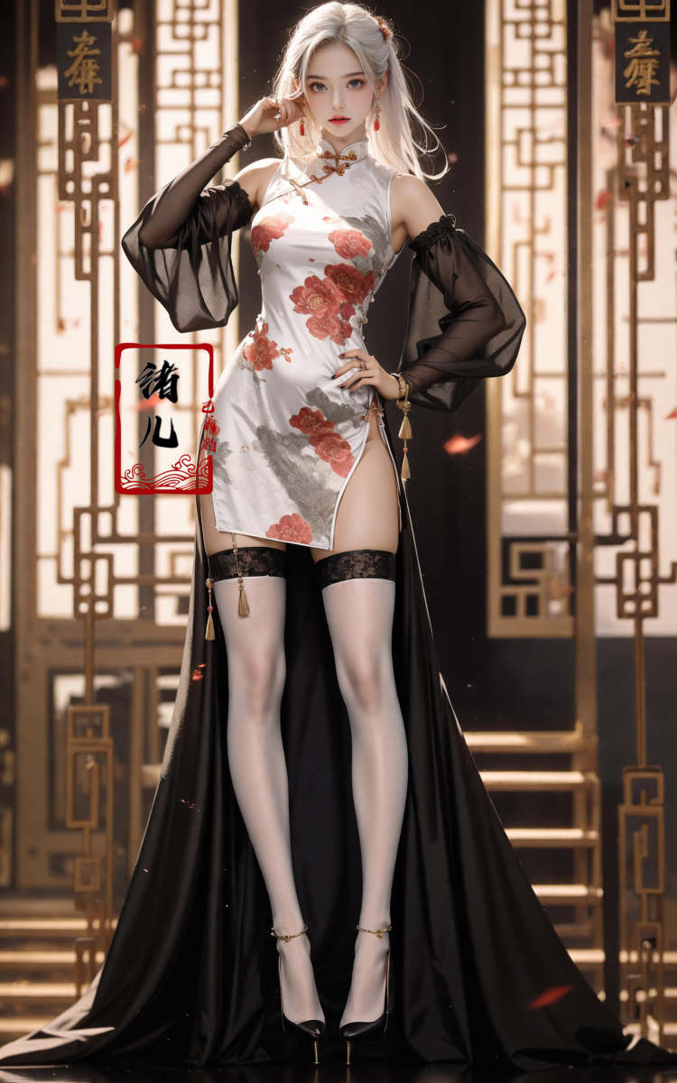 【质感增强】绪儿-设计感旗袍Fashion cheongsam by B站绪儿已成精 on Tensor.Art