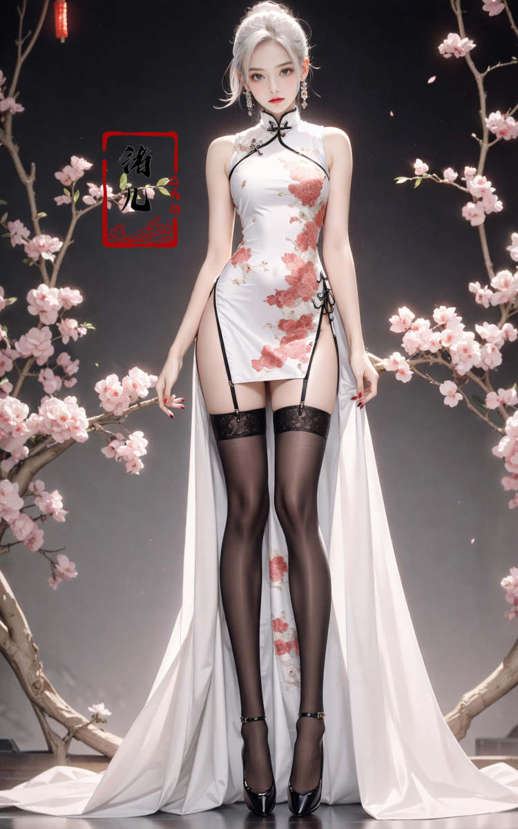 【质感增强】绪儿-设计感旗袍Fashion cheongsam by B站绪儿已成精 on Tensor.Art