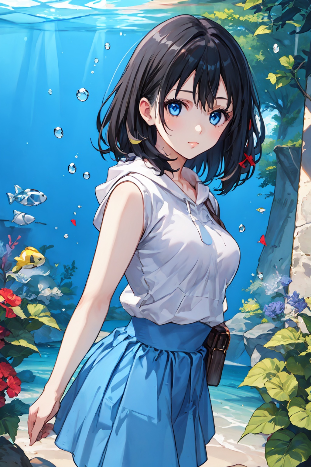 1girl,  solo,  blue eyes on Tensor.Art