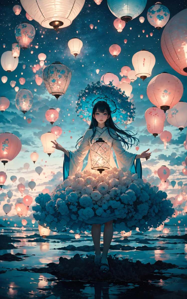 绪儿-孔明灯背景Kongming lantern background by B站绪儿已成精 on Tensor.Art