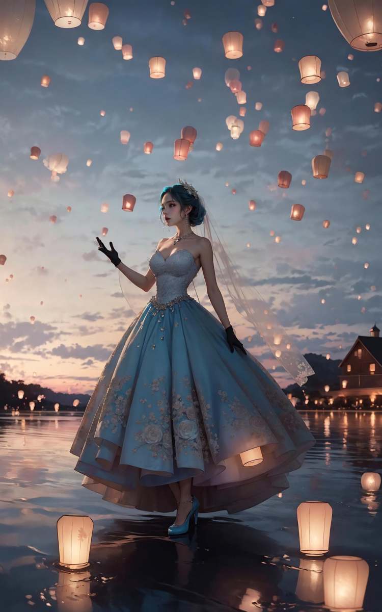 绪儿-孔明灯背景Kongming lantern background by B站绪儿已成精 on Tensor.Art