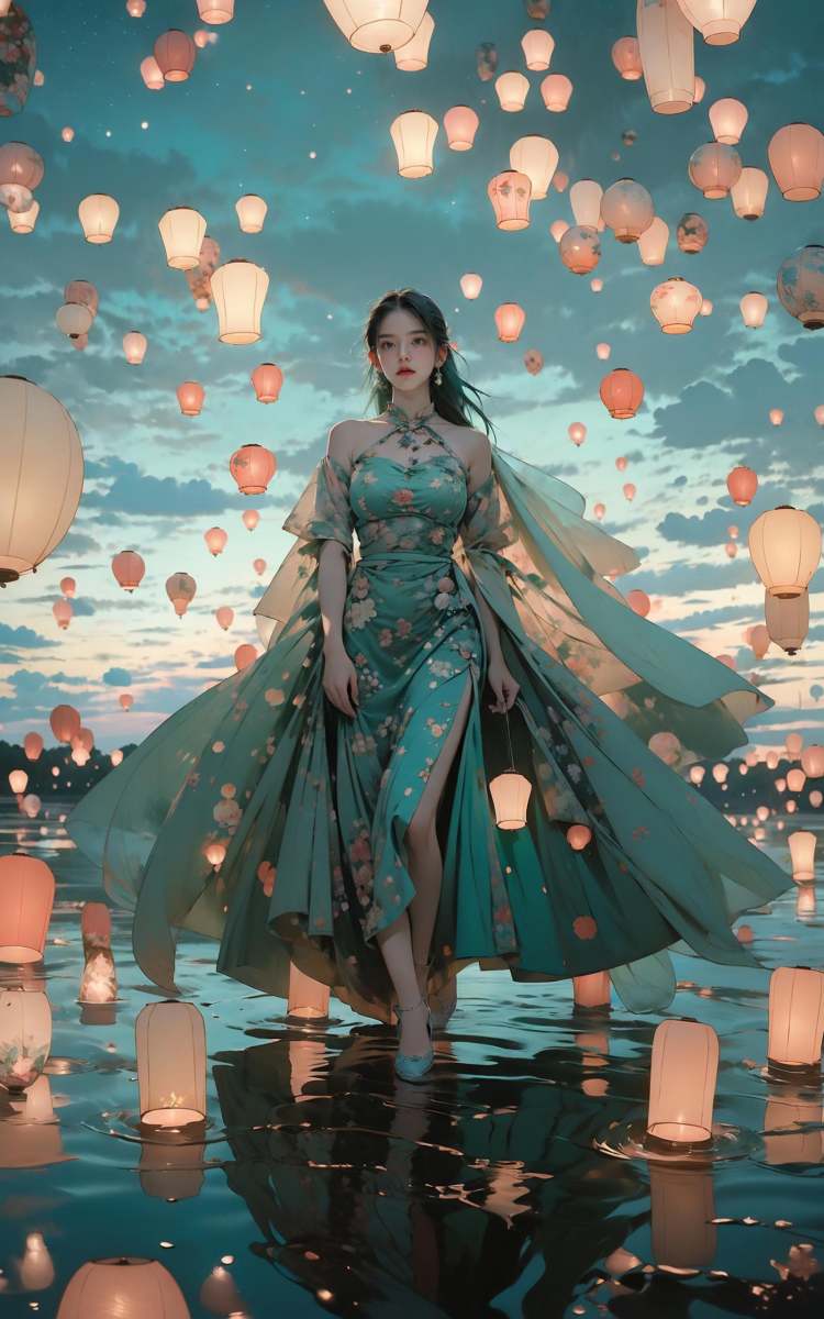 绪儿-孔明灯背景Kongming lantern background by B站绪儿已成精 on Tensor.Art