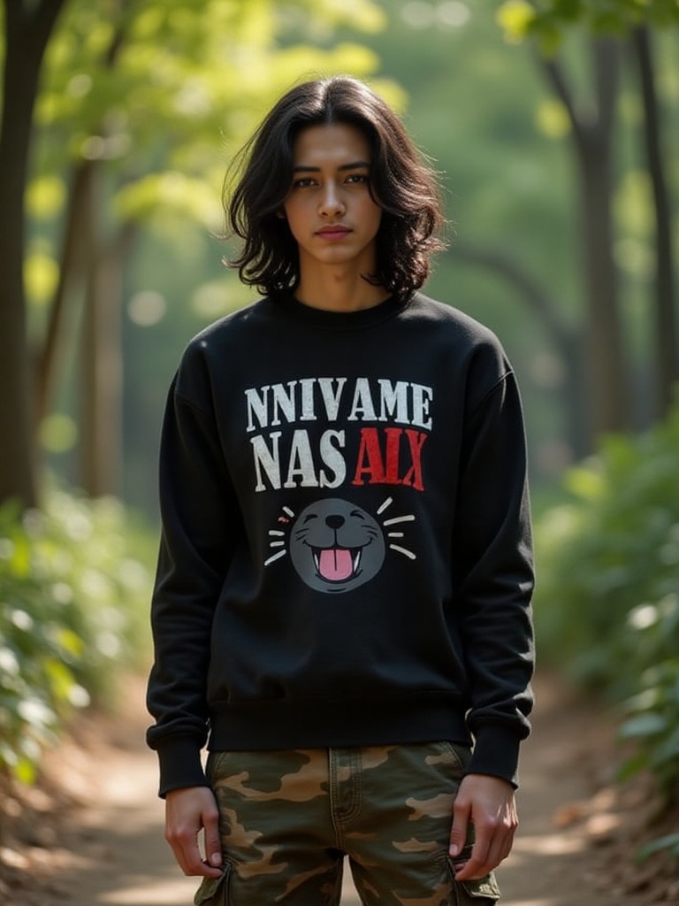 Full body shot,  realistic photograph of a handsome 19 year old Indonesia young male,  thin-faced on Tensor.Art