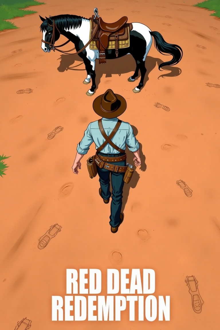 akira_poster,  a cowboy in the middle with brown hat,  light blue shirt on Tensor.Art