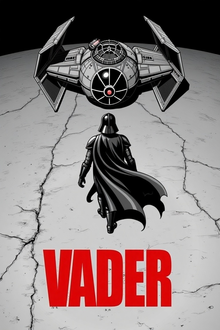 akira_poster,  Darth Vader in the middle heading towards a Darth Vader spaceship. At the bottom of the poster,  the title...
