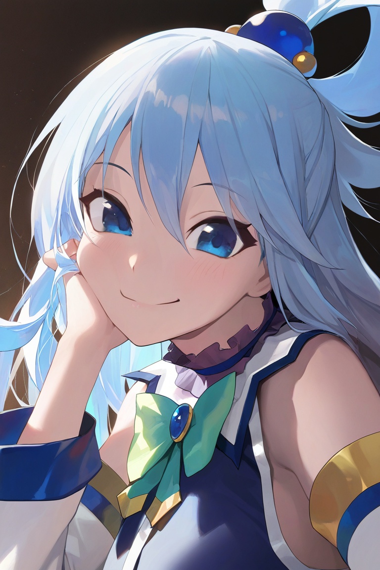 impasto,  aqua_(konosuba),  cute smile on Tensor.Art