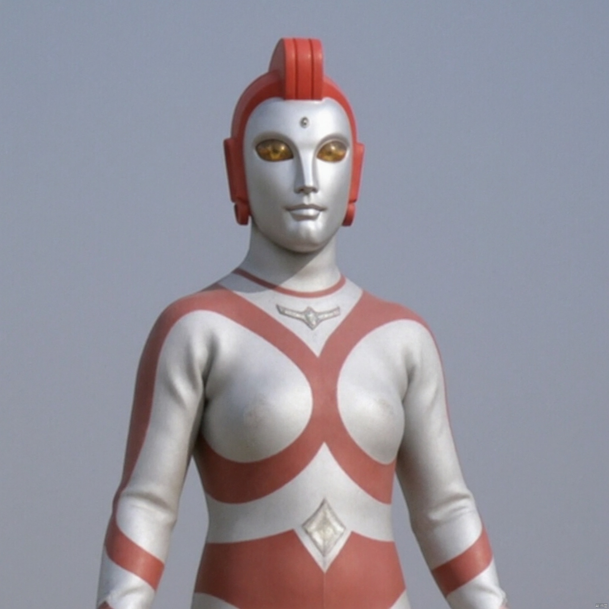 (grey background:1.2),looking at viewer,(SOLO:1.4),outline,simple background,full body,looking at viewer,(((arms at side))),ultraman,silver bodysuit,silver gloves,legwear,gloves,boots,cover,mask,plugsuit,armor,bodysuit,red pattern on body,silver tight-fitting,silver footwear,helmet,leather suit,latex,tokusatsu,no humans,science fiction,silver head,hard mask,no smile,no eyes,no nose,solo,silver rubber bodysuit with red line