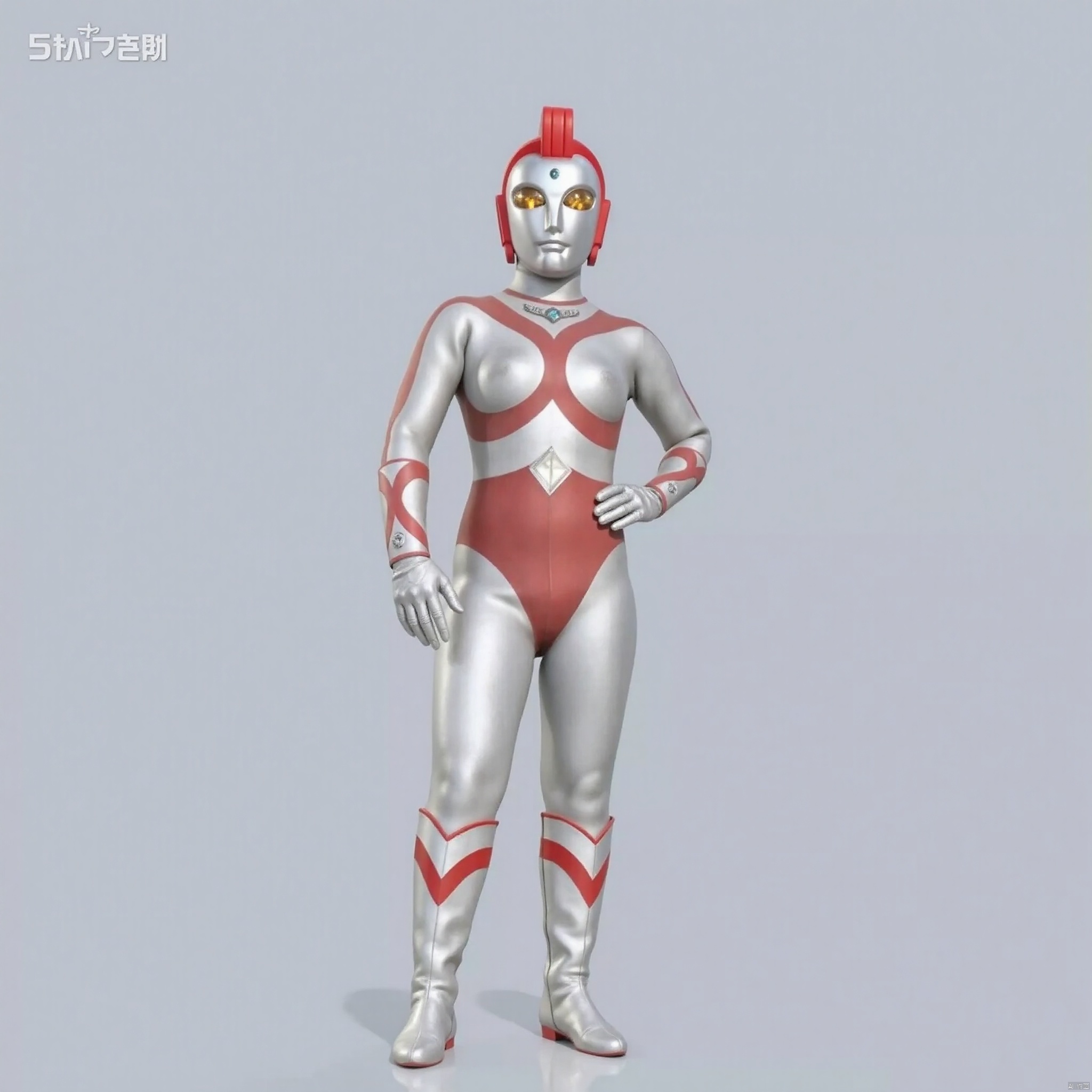(grey background:1.2),looking at viewer,(SOLO:1.4),outline,simple background,full body,looking at viewer,(((arms at side))),ultraman,silver bodysuit,silver gloves,legwear,gloves,boots,cover,mask,plugsuit,armor,bodysuit,red pattern on body,silver tight-fitting,silver footwear,helmet,leather suit,latex,tokusatsu,no humans,science fiction,silver head,hard mask,no smile,no eyes,no nose,solo,silver rubber bodysuit with red line