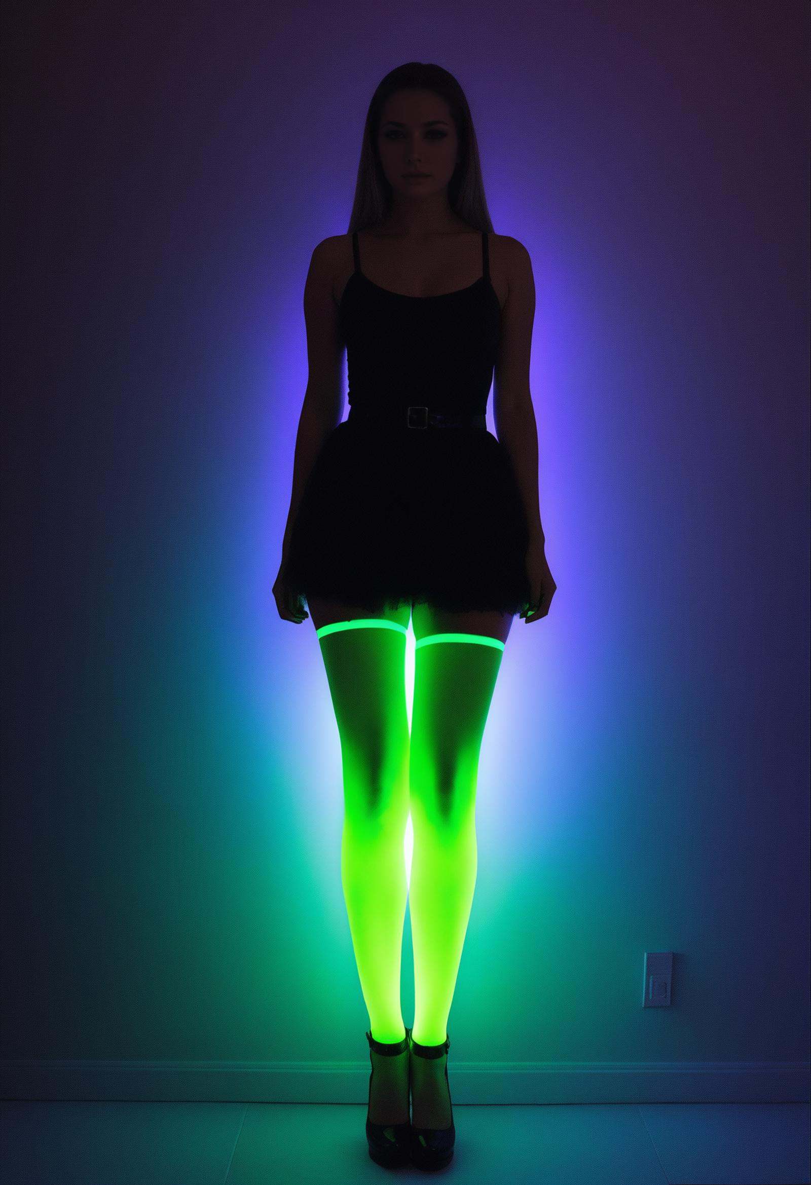 1girl,  glowing neon thighhighs on Tensor.Art