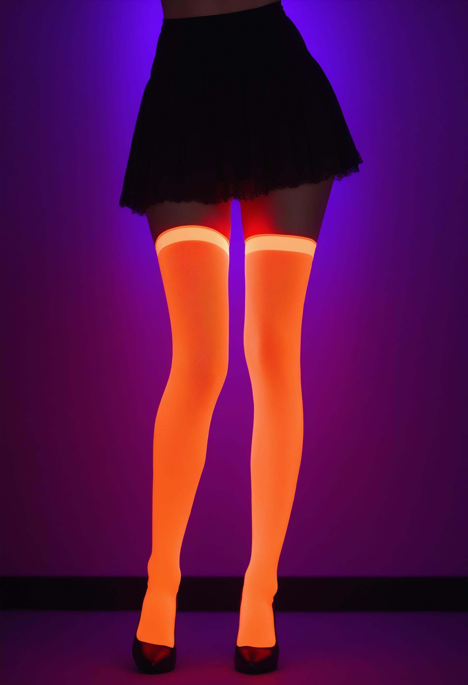 1girl,  glowing neon thighhighs on Tensor.Art