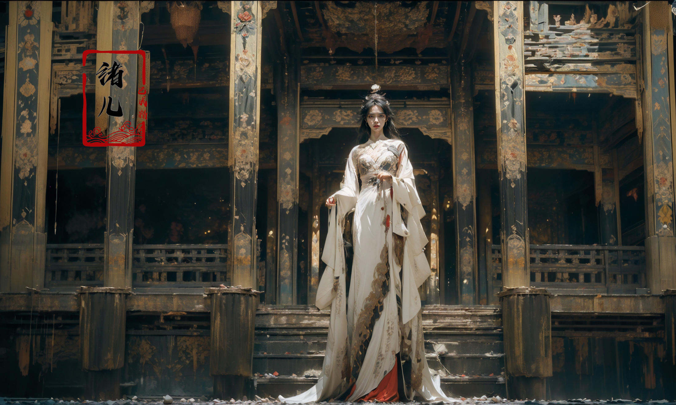 (dramatic, gritty, intense:1.4),masterpiece, best quality, 32k uhd, insane details, intricate details, hyperdetailed, hyper quality,<lora:绪儿-皇宫palace background:0.9>