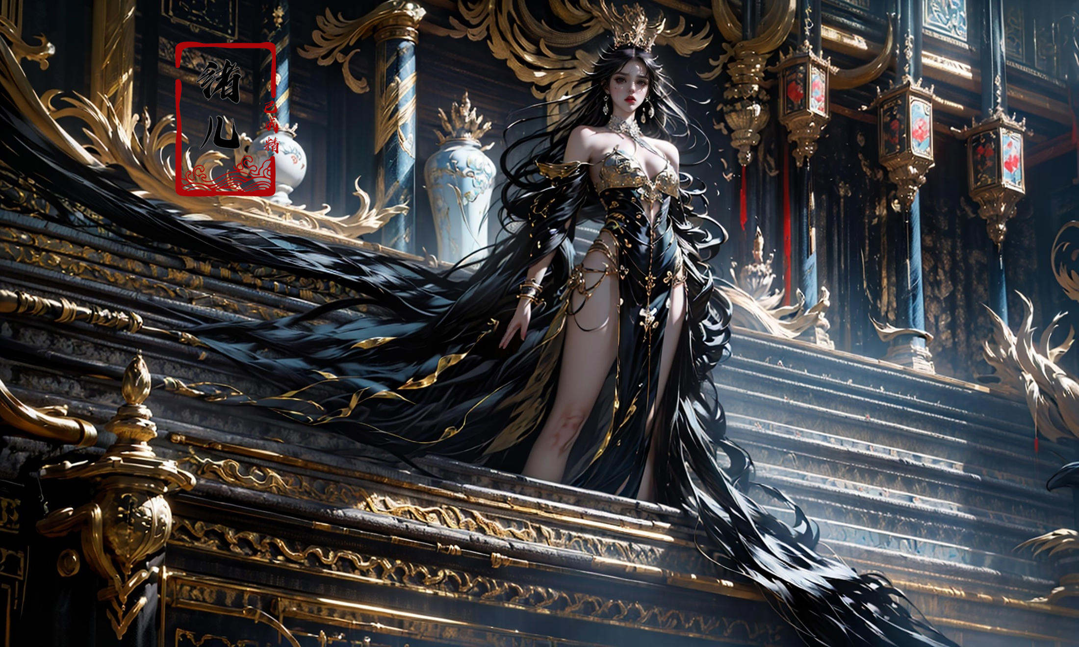 (dramatic, gritty, intense:1.4),masterpiece, best quality, 32k uhd, insane details, intricate details, hyperdetailed, hyper quality, high detail, ultra detailed, Masterpiece,<lora:绪儿-皇宫palace background:0.9>