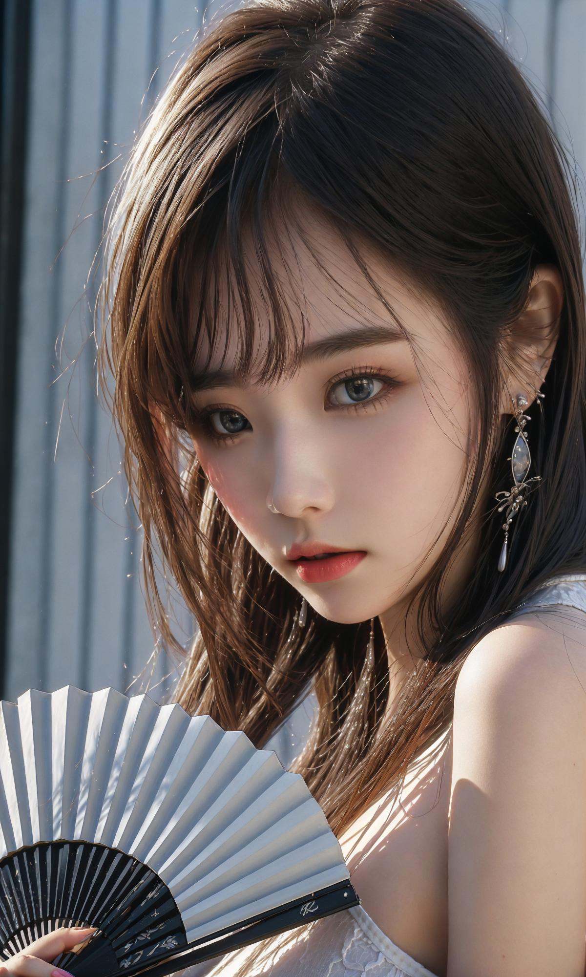 (Masterpiece),(best quality),((masterpiece)),(highres), (original:1.8), (extremely detailed 8K wallpaper), overexposure,1girl, close-up, (fan:1.1),A huge fan，<lora:绪儿-扇子fan:0.8>