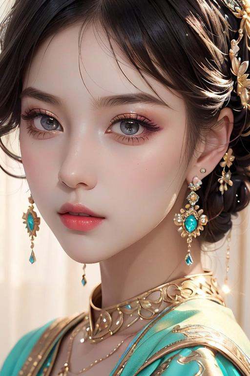 1girl, upper body，beautifully lit,cinematic lighting,ray tracing,3d,3d render,high-precision shadows,close-up,(imid shot,macro shot:1.25),(Detailed face description),(Detailed hair description),(Detailed clothes description),{Extremely Delicate Beautiful},(detailed eye description),((Delicate Faces)),(Beautiful and detailed facial depiction),Realistic skin, realistic light and shadow, <lora:绪儿-华丽脸模:0.8>